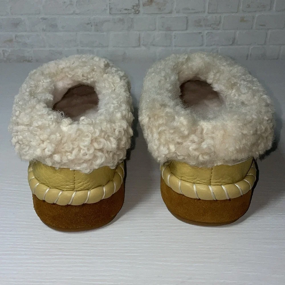 NWOT Tory Burch Leather Shearling Slipper Cornbread Ankle Boot Boho w/ Dustbag